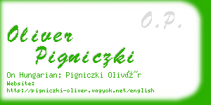 oliver pigniczki business card